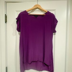 Eileen Fisher 100% Silk Scoop Neck Tunic Top